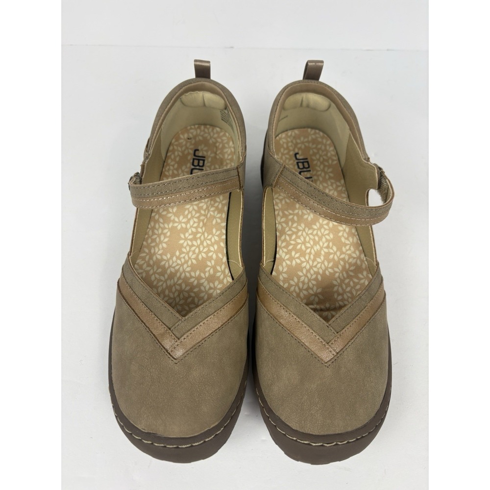 JBU Raven Taupe Casual Step-In Flat Mary Jane Shoes Womens 9.5M. - Picture 2 of 12